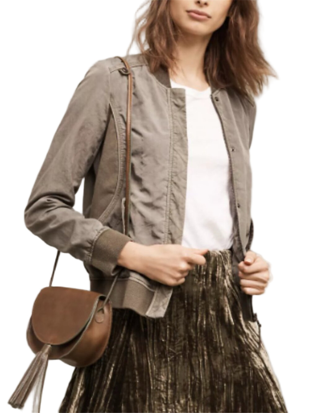 Anthroplogie Marrakech Vista Bomber Olive Green Size Medium